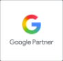 Selo Google Partner. Imagem de fundo branco com logo do Google centralizada, e texto "Google Partner" abaixo.